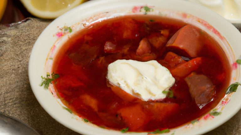Borsch ucraniano com smetana