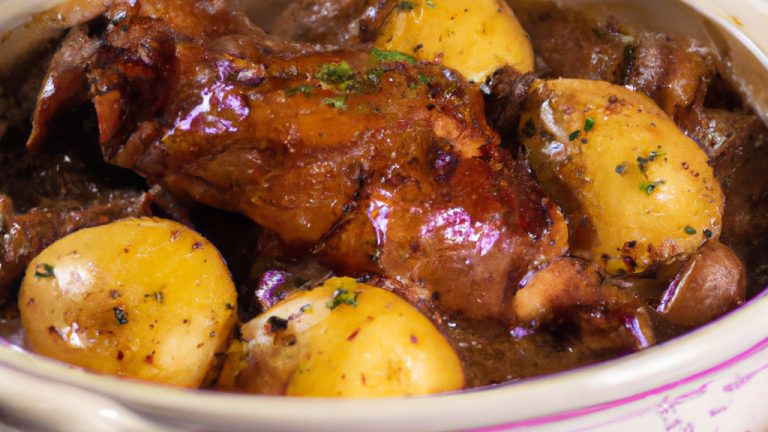 Coq au vin francês clássico