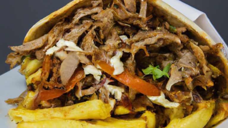 Döner kebab turco suculento