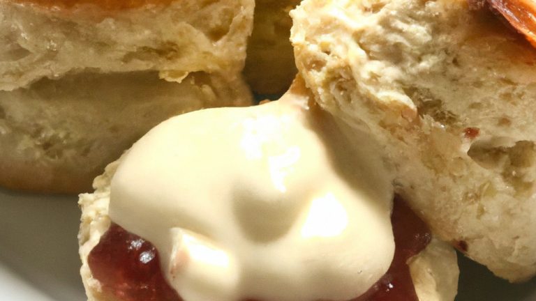 Scones britânicos com creme e geleia