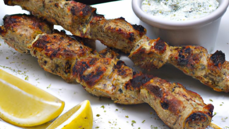 Souvlaki grego com tzatziki