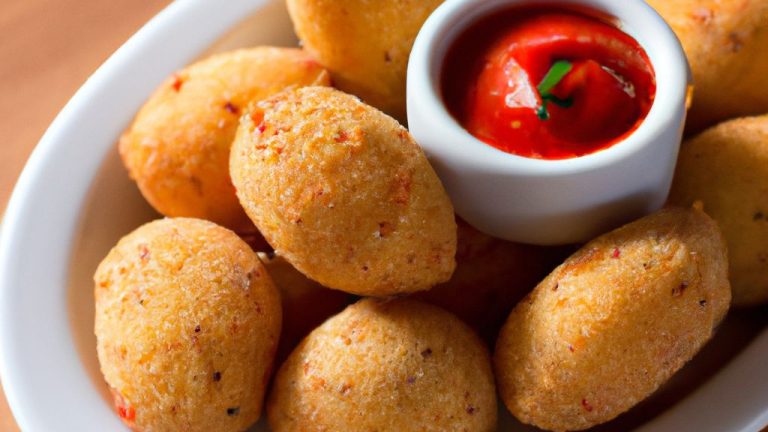 Almôndegas fritas com molho de tomate