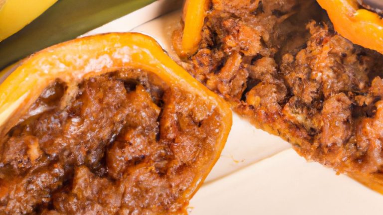 Banana recheada com carne moída