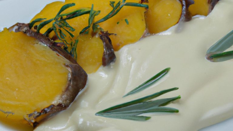 Batata Assada com creme de couve-flor