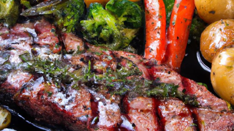 Bife ancho grelhado com legumes