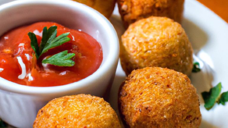 Almôndegas fritas com molho de tomate