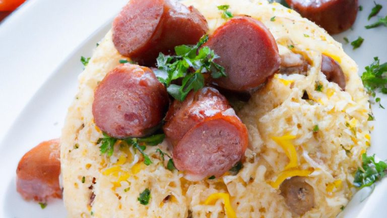 Arroz com linguiça de frango e palmito