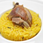 Arroz de pato desfiado no forno