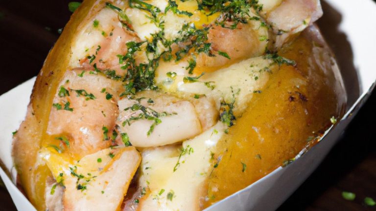 Batata Assada com Recheio de Frango.