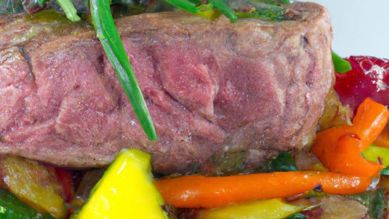 Bife recheado com legumes