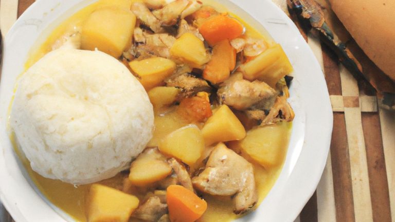 Bobó de frango com mandioca simples