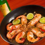 Camarão com espumante
