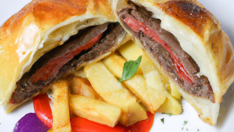 Carne assada com massa folhada