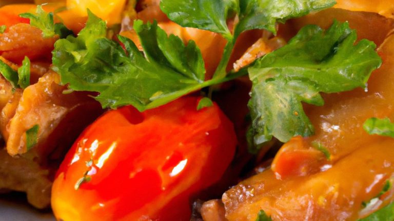 Carne de porco com molho de tomate