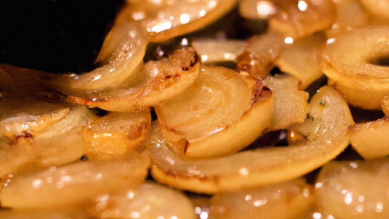 Cebola caramelizada para hambúrguer