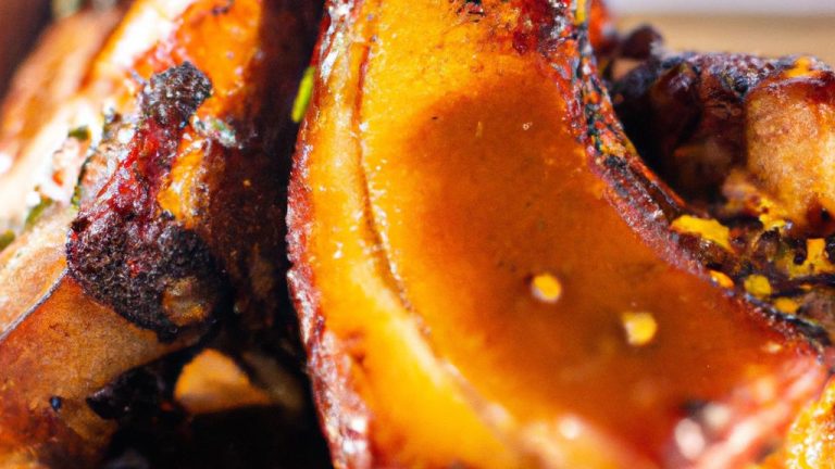 Costelinha de porco assada com mostarda, shoyu e mel