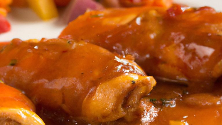 Coxa de frango ao molho de laranja