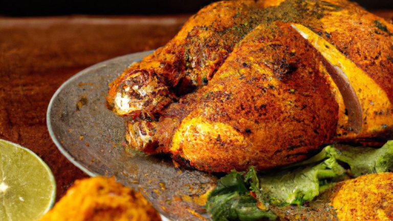 Coxa de frango assada na manteiga de limão e ervas