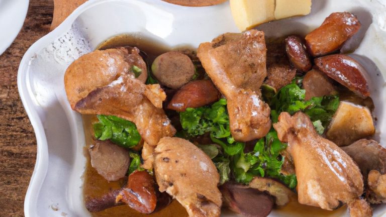 Coxas de frango ao molho de cogumelos