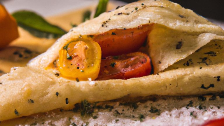 Crepioca de queijo cottage com tomate e orégano