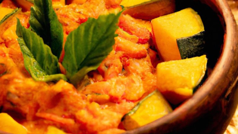 Curry vegano de abóbora com coco