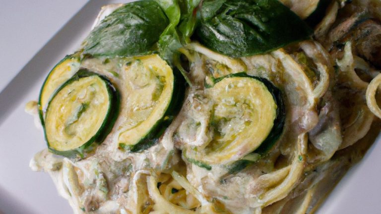 Espaguete de abobrinha ao molho alfredo light