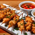 Espetinho crocante de frango