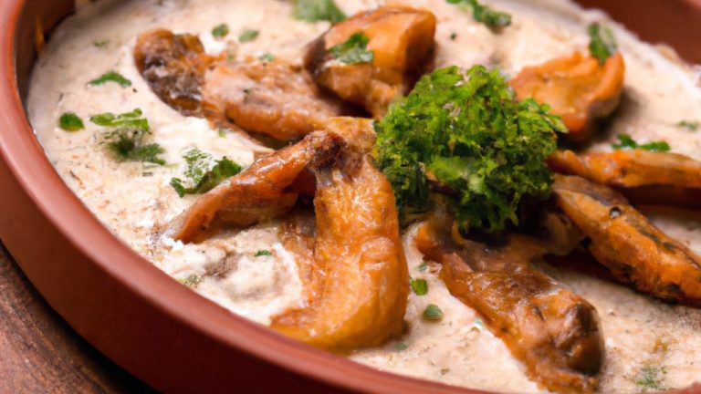 Filé de frango ao molho de champignon