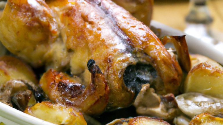 Frango estufado com cogumelos