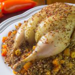 Galinha estufada com quinoa