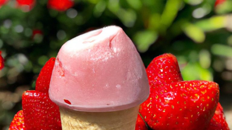 Gelado de morango com iogurte natural