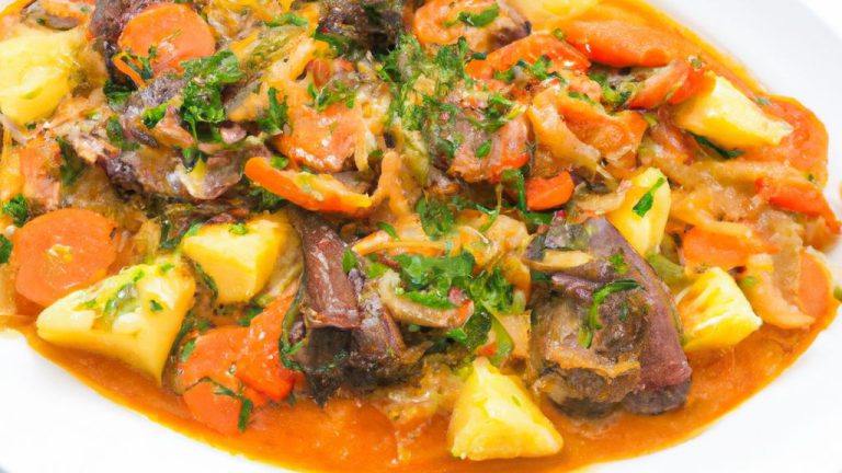 Guisado de cordeiro com legumes
