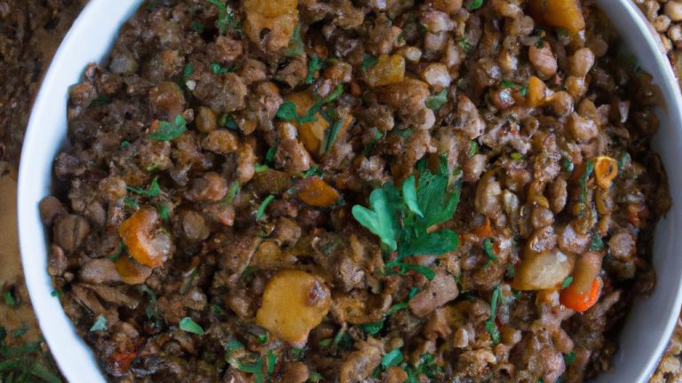 Guisado de lentilhas com carne