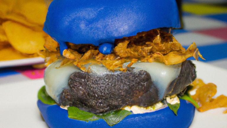 Hambúrguer recheado com queijo azul