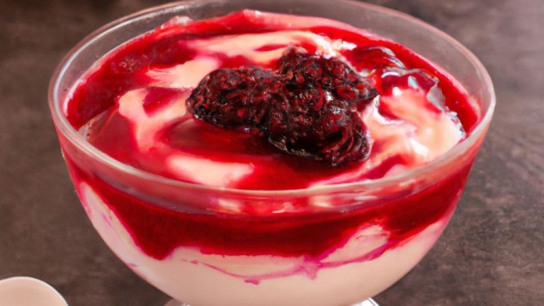 Iogurte natural com compota de frutas vermelhas