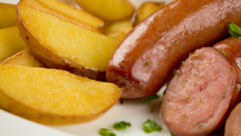 Linguiça assada com batata