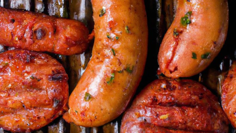 Linguiça de frango assada no forno