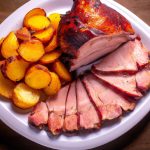 Lombo assado com batatas douradas