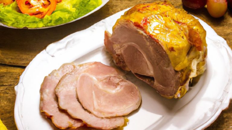 Lombo assado e recheado com bacon