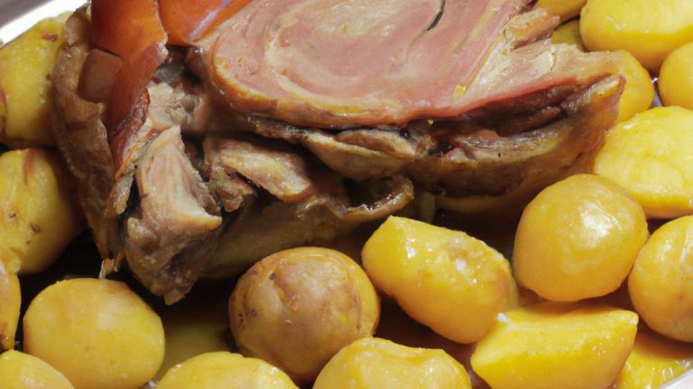 Lombo de porco assado com batatas