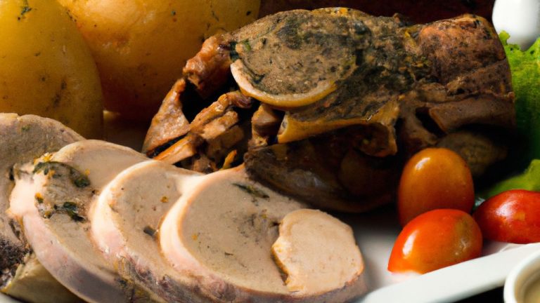 Lombo de porco com creme de cebola