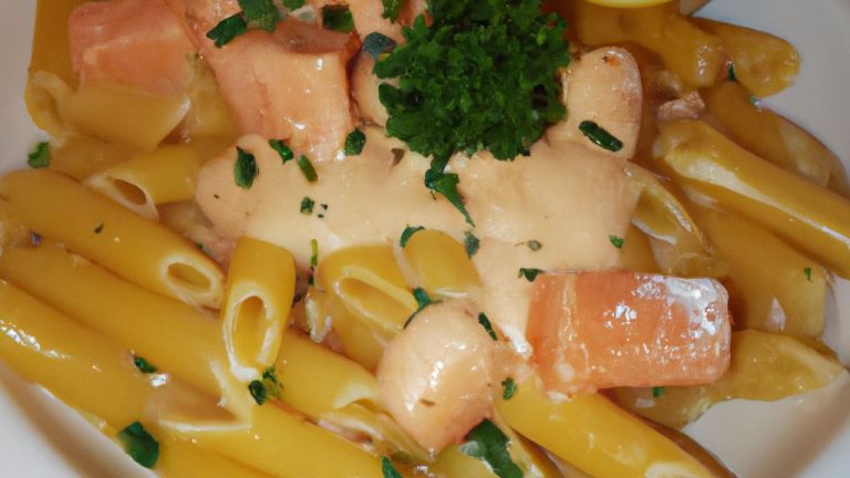 Macarrão com salmão