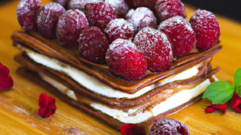 Mil-folhas de Chocolate com Framboesas