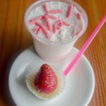 Mingau de banana e morango