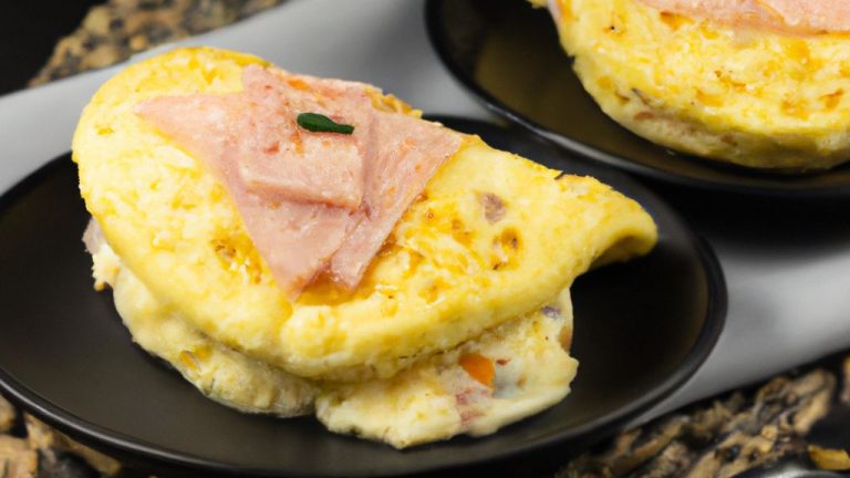 Mini-omelete de forno com Queijo e Presunto