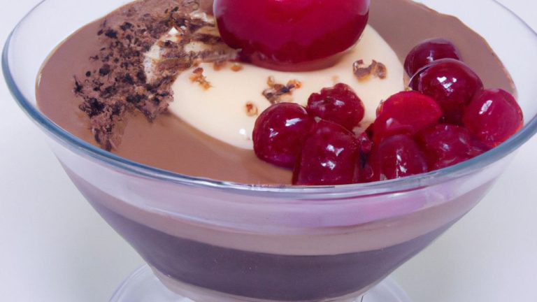 Mousse de chocolate com frutas vermelhas