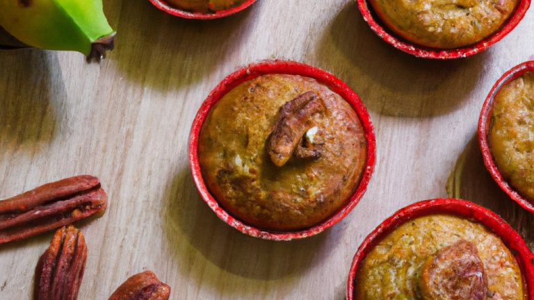 Muffins de banana e noz-pecã