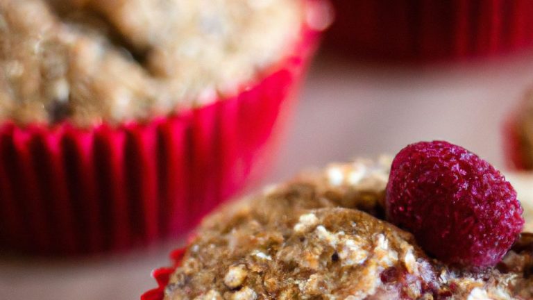 Muffins de framboesas com nozes
