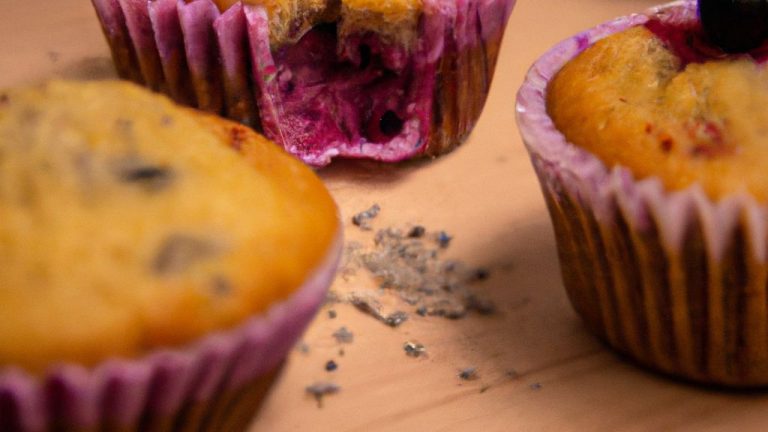 Muffins de mirtilo sem glúten e lactose