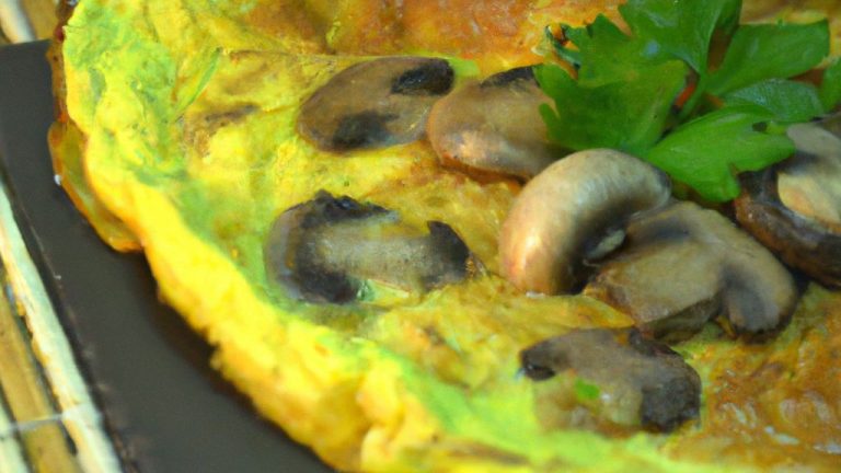 Omelete com cogumelos frescos